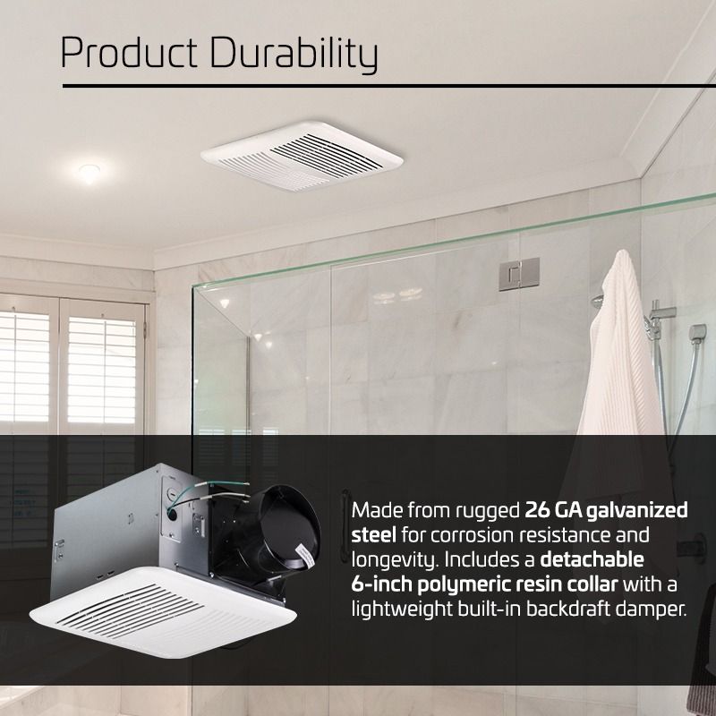 ACIQ 110 CFM 0.9 Sones ACiQ Select Bathroom Exhaust Fan