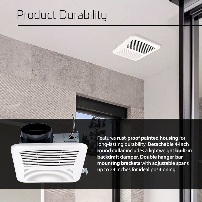 ACIQ 100 CFM 1.5 Sones ACiQ SlimLine Bathroom Exhaust Fan