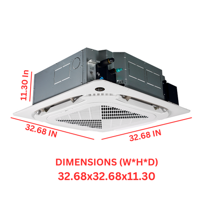 Cooper&Hunter 48,000 BTU Hyper Single Zone Four-Way Ceiling Cassette Minisplit Heat Pump System R410A 230V