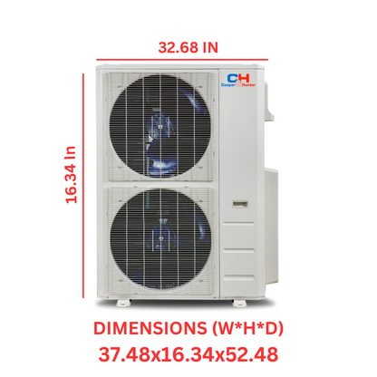 Cooper&Hunter 48,000 BTU Hyper Single Zone Four-Way Ceiling Cassette Minisplit Heat Pump System R410A 230V