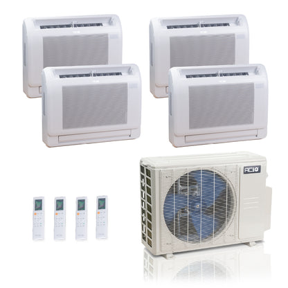 ACIQ 4-Zone Ductless Mini Split AC & Heat Pump 36000 BTU (9K+9K+9K+9K), Floor Console Units, 230V