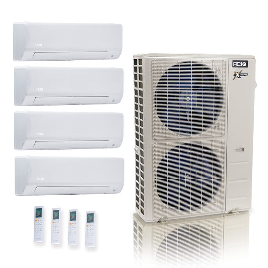 ACIQ Extreme Series 4-Zone Ductless Mini Split AC & Heat Pump 48000 BTU (6K+6K+9K+24K), Wall Mount Units, 230V