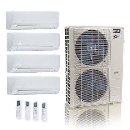 ACIQ Extreme Series 4-Zone Ductless Mini Split AC & Heat Pump 55000 BTU (6K+18K+18K+18K), Wall Mount Units, 230V