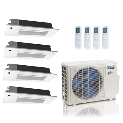 ACIQ Extreme Series 4-Zone Ductless Mini Split AC & Heat Pump 27000 BTU (6K+6K+6K+18K), One Way Ceiling Cassette Units, 230V