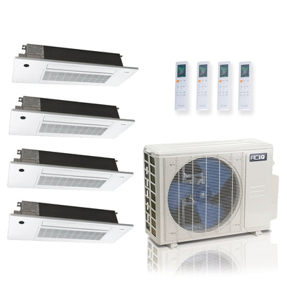 ACIQ 4-Zone Ductless Mini Split AC & Heat Pump 27000 BTU (6K+9K+9K+9K), One Way Ceiling Cassette Units, 230V