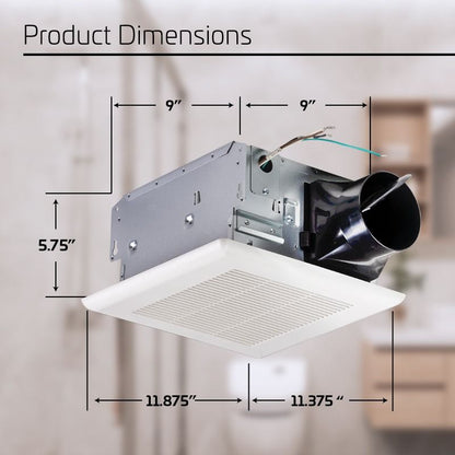 ACIQ 50 CFM 0.4 Sones ACiQ Ultra Quiet Bathroom Exhaust Fan
