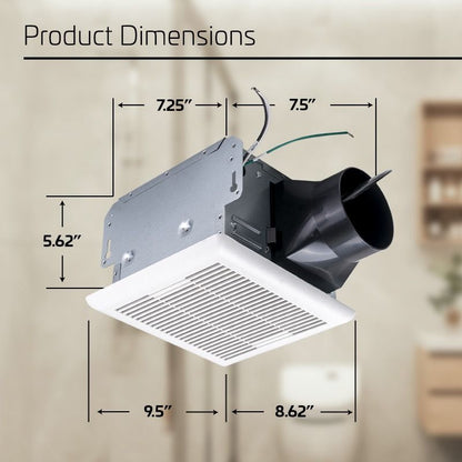 ACIQ 100 CFM 2.0 Sones ACiQ UltraCompact Bathroom Exhaust Fan
