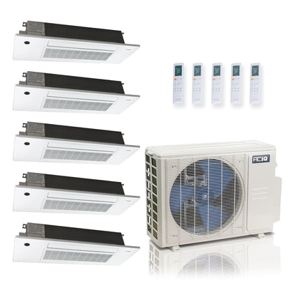 ACIQ 5-Zone Ductless Mini Split AC & Heat Pump 36000 BTU (9K+9K+9K+9K+12K), One Way Ceiling Cassette Units, 230V