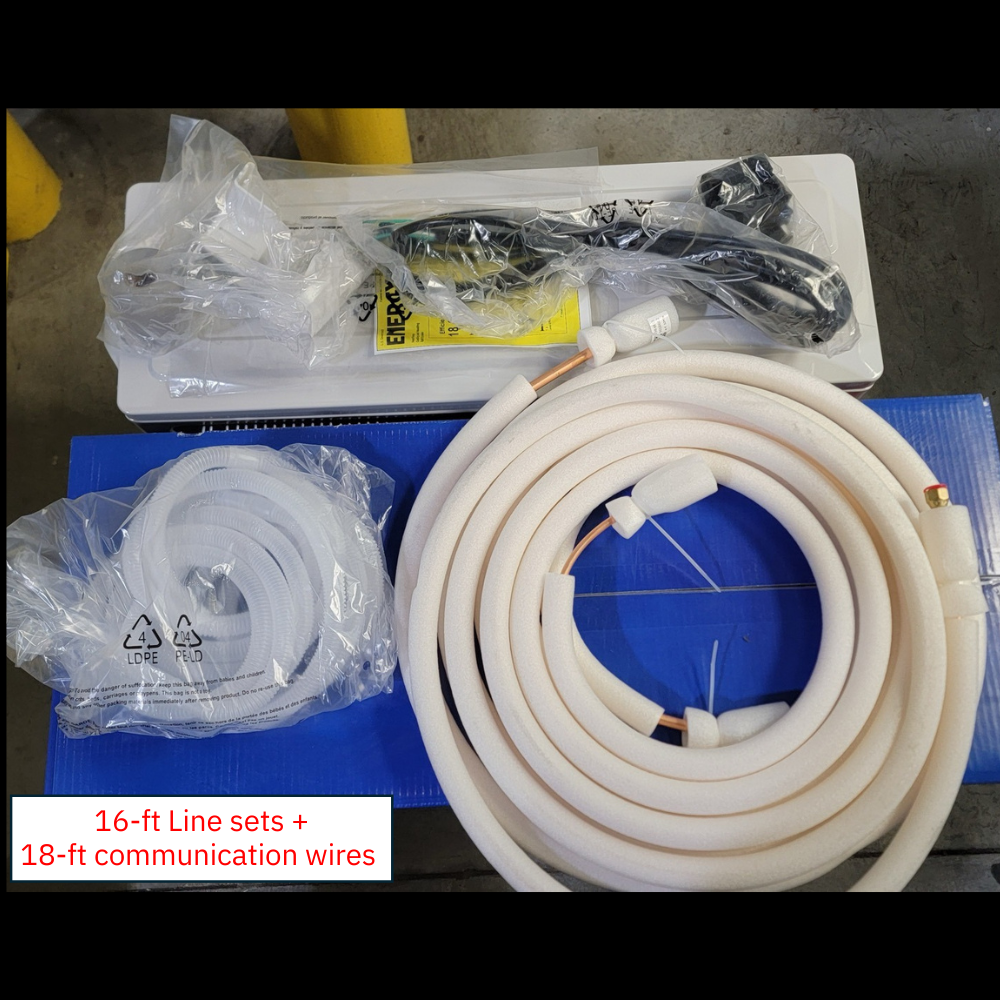 OLMO Sierra Series 12,000 BTU 230V Single Zone Wall Mount Air Conditioner and Heat Pump Mini Split with WI-FI and 16FT Installation Kit Included OS-12SRW-230VI + OS-SR12-230VO