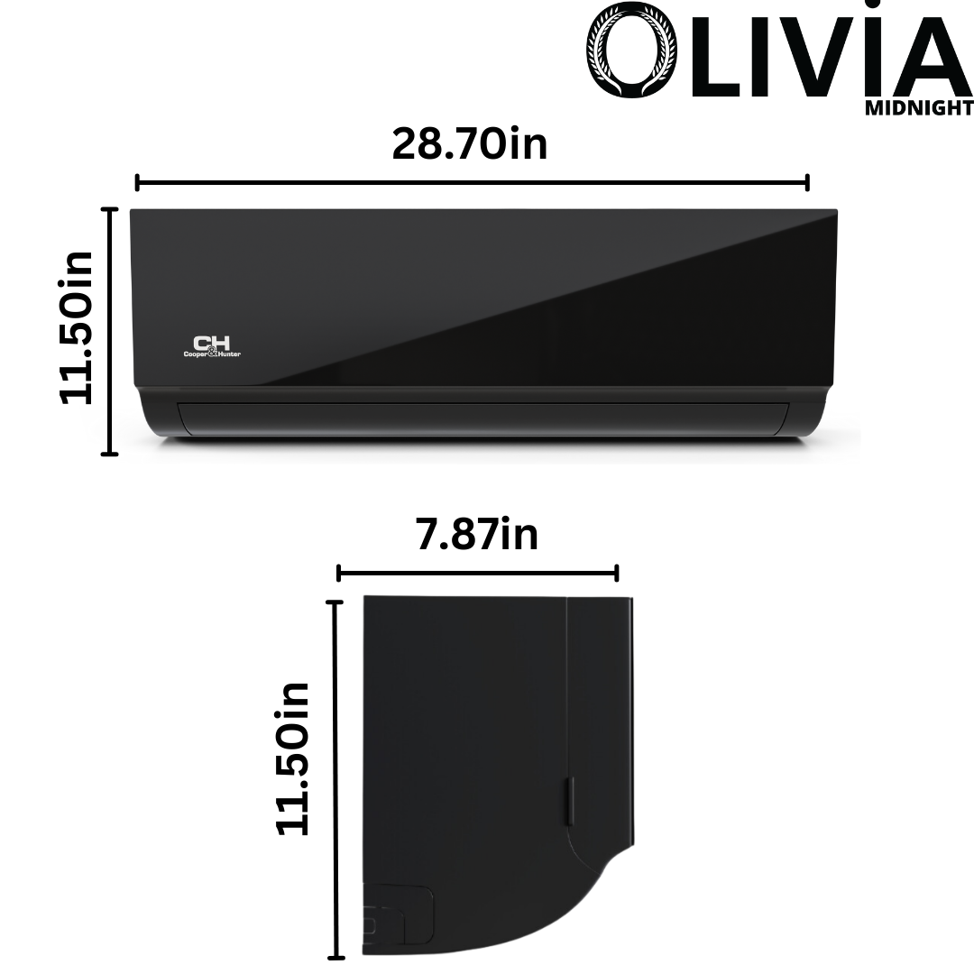 Cooper&Hunter Olivia Midnight Wall Mount Ductless Mini Split AC Indoor Unit – 6000 BTU | R410A