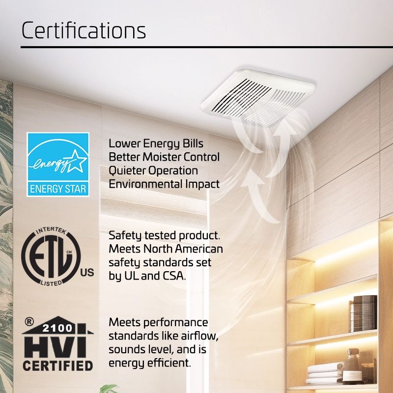 ACIQ 150 CFM 0.5 Sones ACiQ Select Bathroom Exhaust Fan