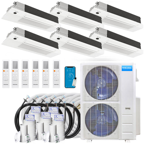 MRCOOL DIY 5th Gen 6-Zone Ductless Mini Split AC & Heat Pump 55000 BTU (9K+9K+9K+9K+12K+18K), One-Way Cassette Units, 230V