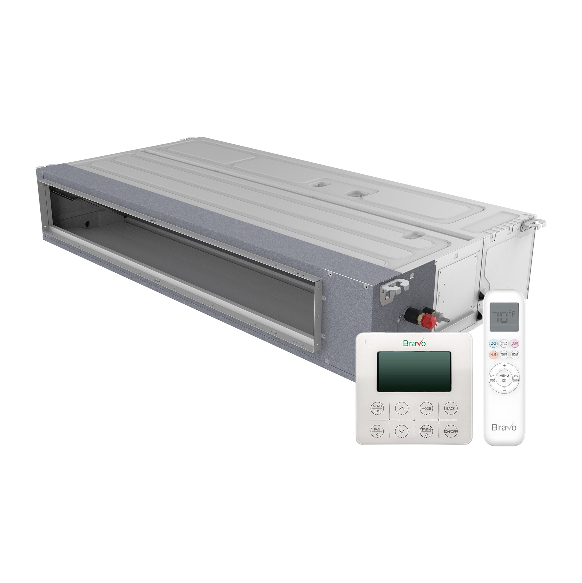 Bravo 2-Zone Ducted Mini Split AC & Heat Pump 36000 BTU (18K+24K), Slim Duct Units, 230V