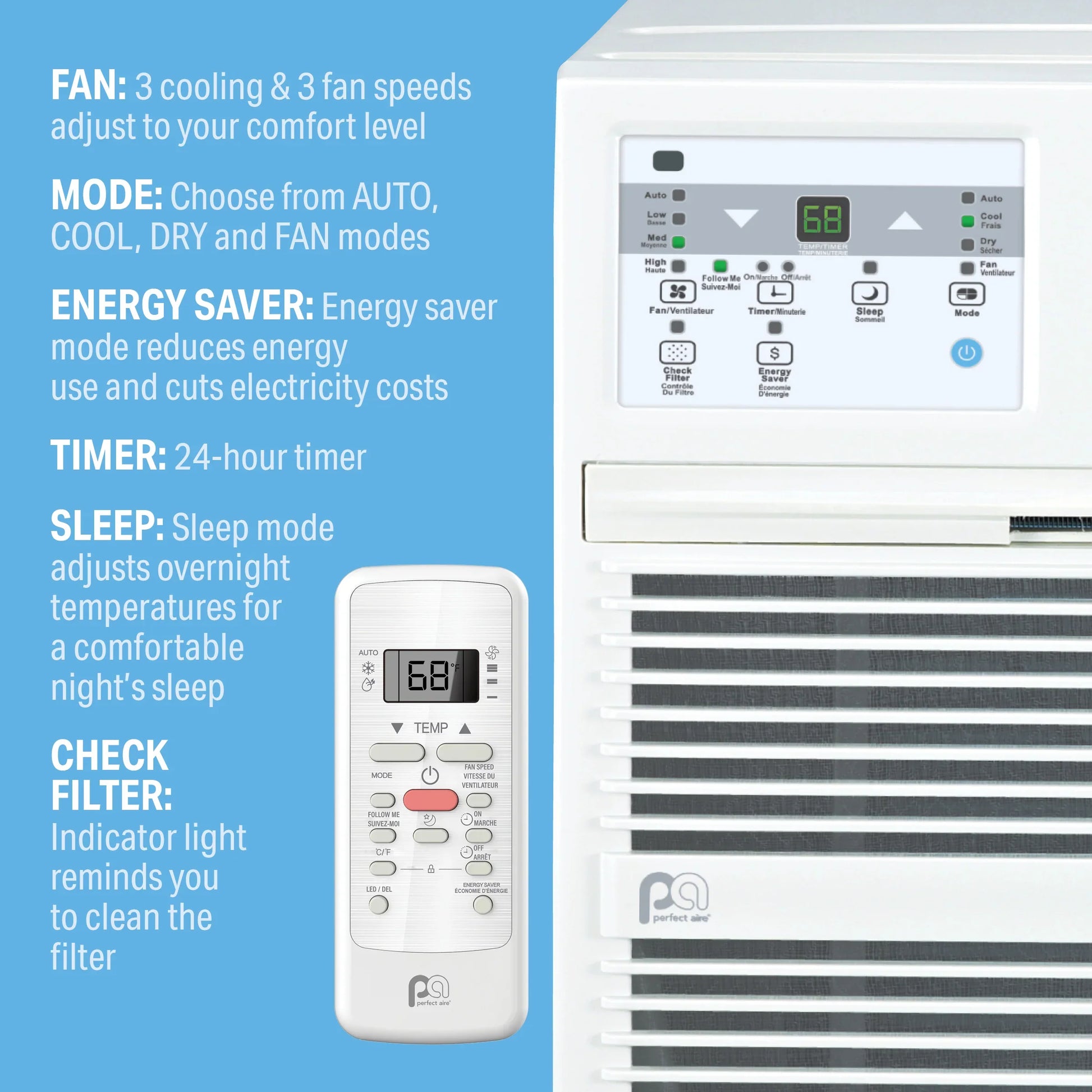 Perfect Aire | Perfect Aire 12,000 BTU Thru-the-Wall Air Conditioner 230V (R32), DOE | 
12,000 BTU Thru-the-Wall Air Conditioner
With the air this cool and comfortable, you just might wan