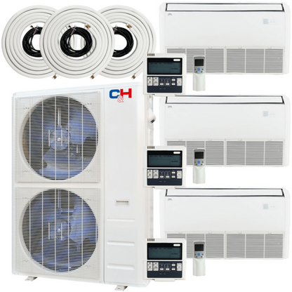 Cooper&Hunter 3-Zone Ductless Mini Split AC & Heat Pump 55000 BTU (18K+18K+18K), Universal/Floor Ceiling Units, 230V - R410A