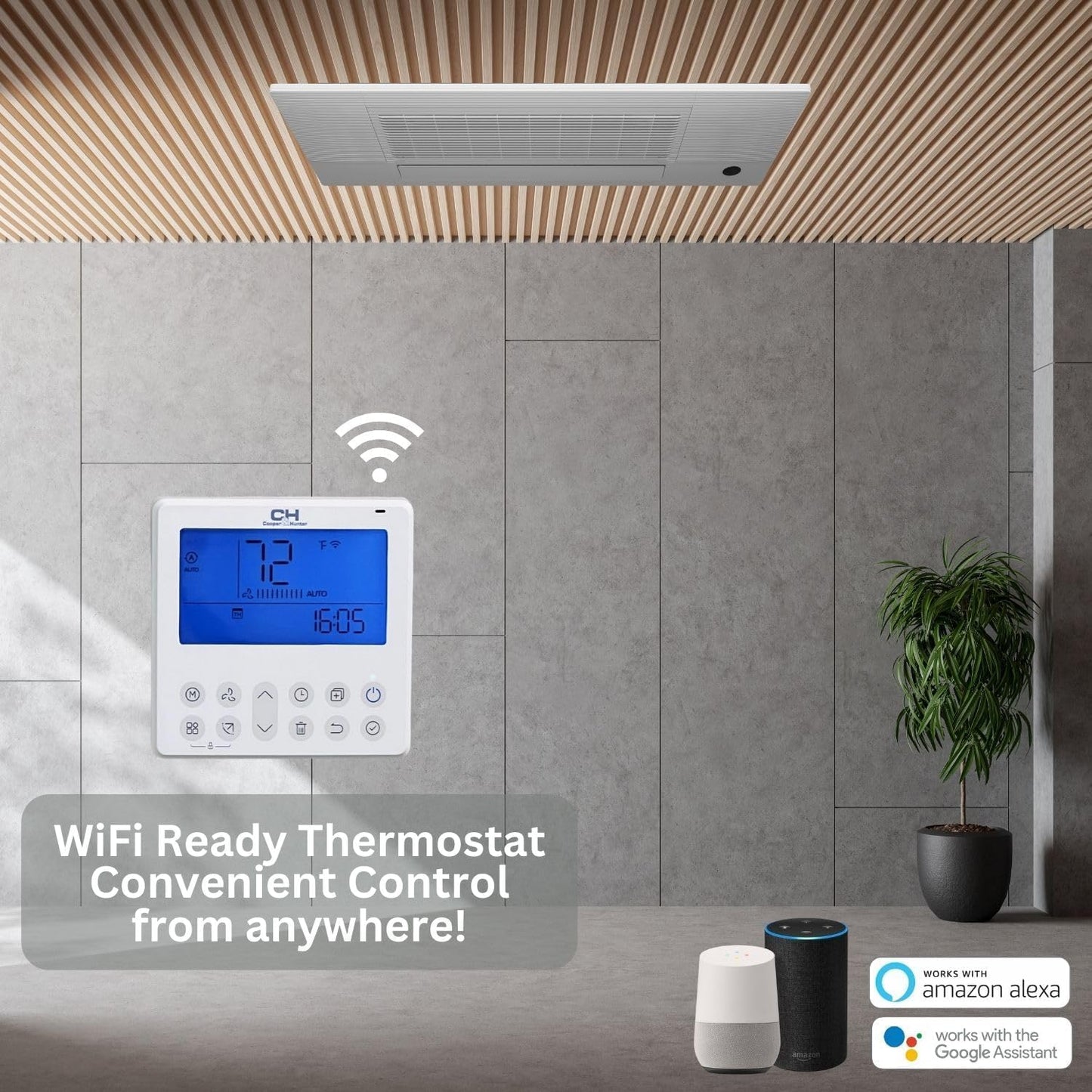 Cooper&Hunter One-way Ceiling Cassette Ductless Mini Split AC Indoor Unit – 6,000 BTU | R410A