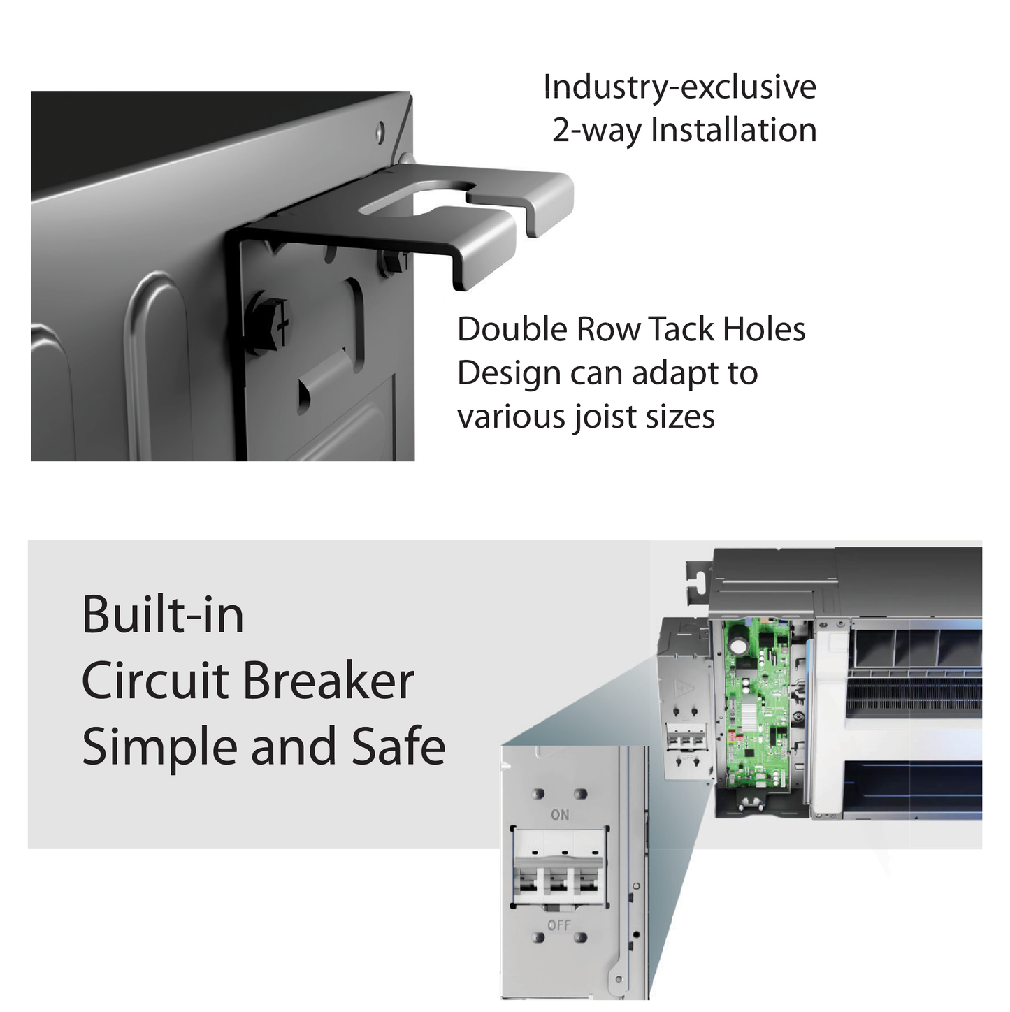 Cooper&Hunter Hyper 3-Zone Ductless Mini Split AC & Heat Pump 28000 BTU (12K+12K+12K), One-Way Ceiling Cassettes Units, 230V