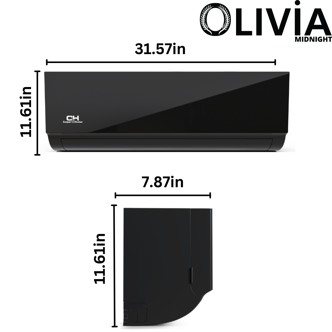 Cooper&Hunter Olivia Midnight Wall Mount Ductless Mini Split AC Indoor Unit – 12000 BTU