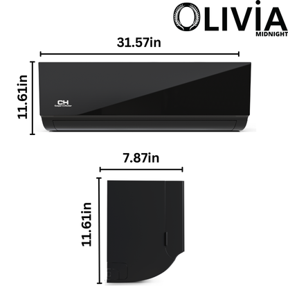 Cooper&Hunter Olivia Midnight Wall Mount Ductless Mini Split AC Indoor Unit – 12000 BTU