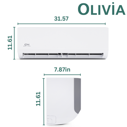 Cooper&Hunter 9,000 BTU Olivia Hyper Single Zone Wall Mount Minisplit Heat Pump System R410A 230V