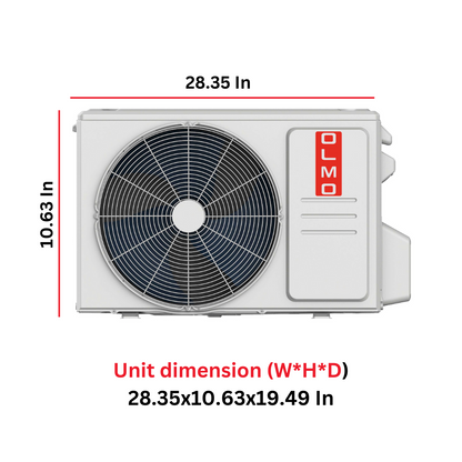 OLMO Alpic Eco Series 12,000 BTU 115V Single Zone Wall Mount Air Conditioner and Heat Pump Mini Split R410A | 115V