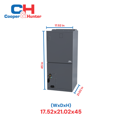 Cooper&Hunter 18,000 BTU Hyper High Efficiency Multi Position Air Handler Unit Ducted Heat Pump Split System R454B 230V