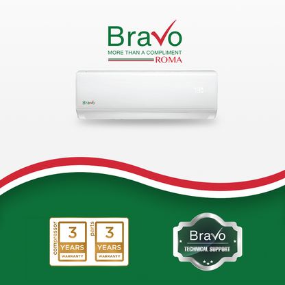 Bravo Roma Single Zone Wall Mount, 36,000 BTU (3 Ton) Mini Split AC and Heat Pump R32