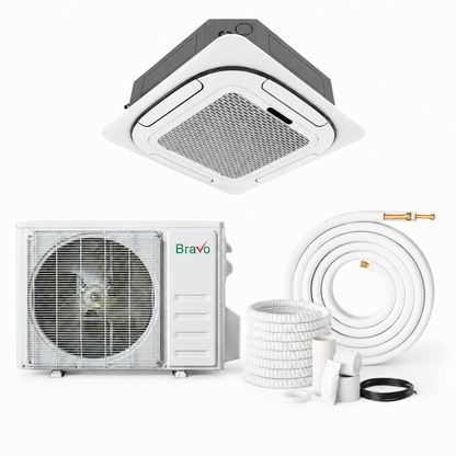 Bravo | Bravo 12,000 BTU Pisa Series Up to 22.0 SEER2 Single Zone Ceiling Cassette Mini Split Heat Pump System w/ 16ft Installation Kit - R32 | 230V | 
  :root {
    --hvx-golden: #FAA819;
    --hvx-slate: #262626;
    --hvx-ivory: #F4F1E6;
    --hvx-