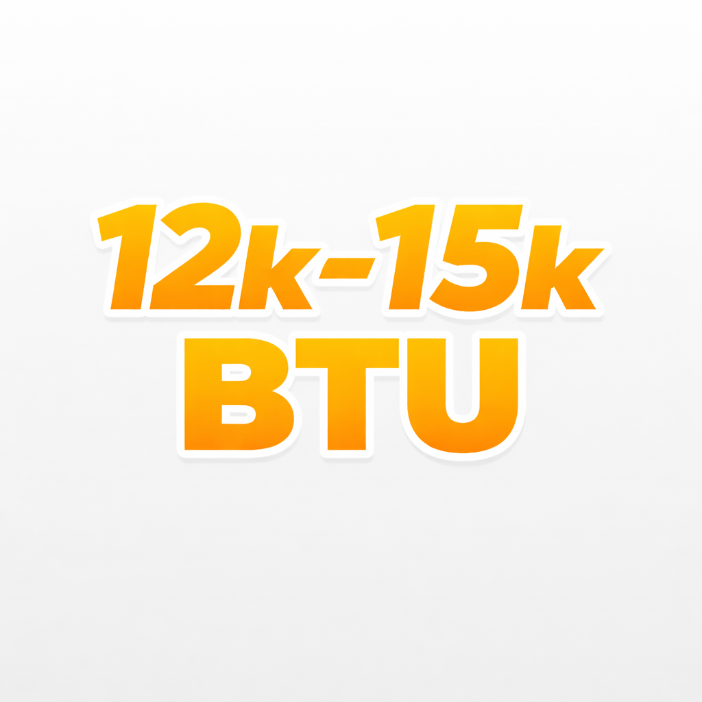 12k–15k BTU (≈1.0–1.25 ton)