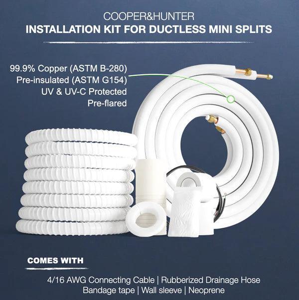 Cooper&Hunter 24,000 BTU Hyper Pro Single Zone Four-Way Ceiling Cassette w/ Refrigerant & Humidity Sensor Minisplit Heat Pump System R454B 230V