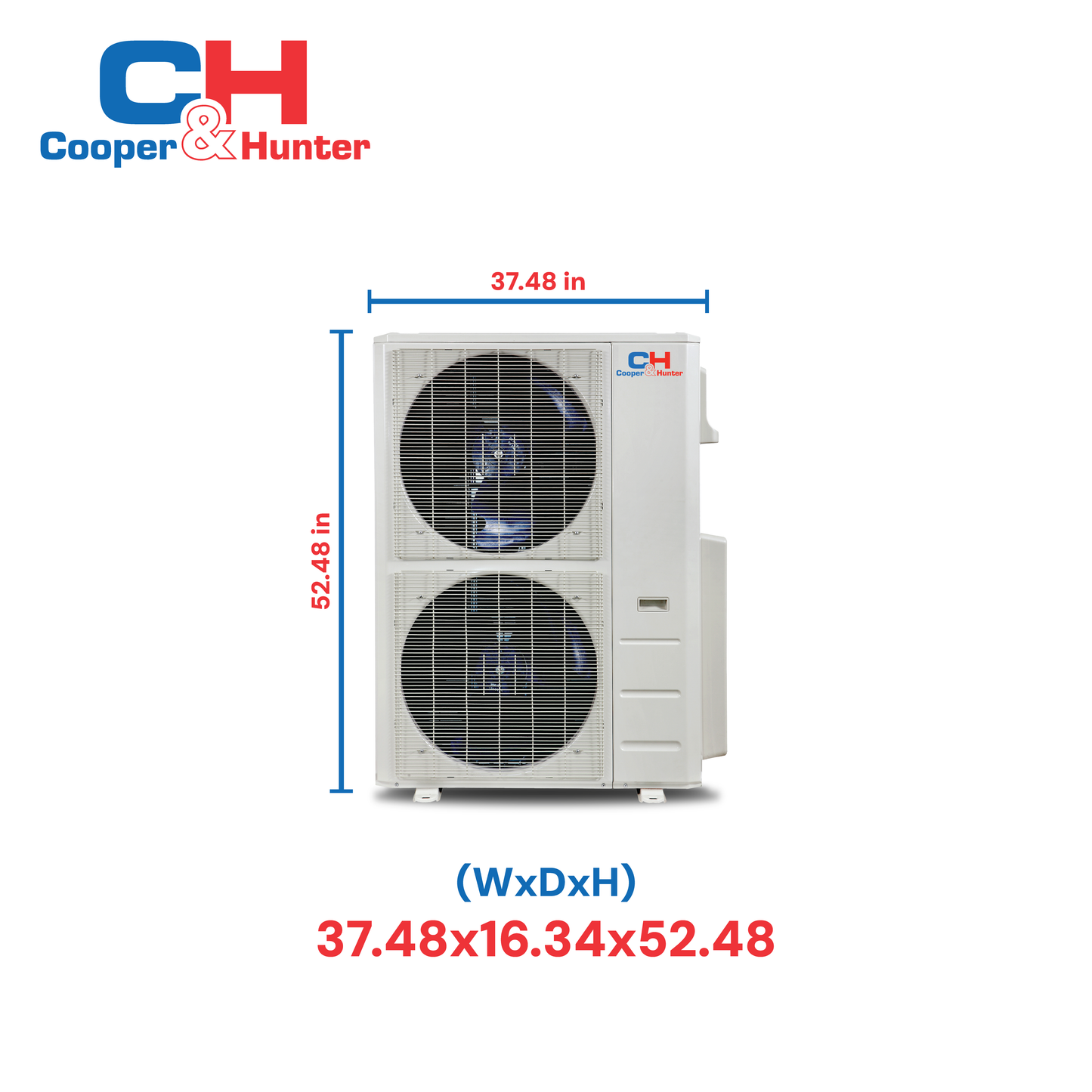 Cooper&Hunter 48,000 BTU Pro Single Zone Four-Way Ceiling Cassette w/ Refrigerant & Humidity Sensor Minisplit Heat Pump System R454B 230V