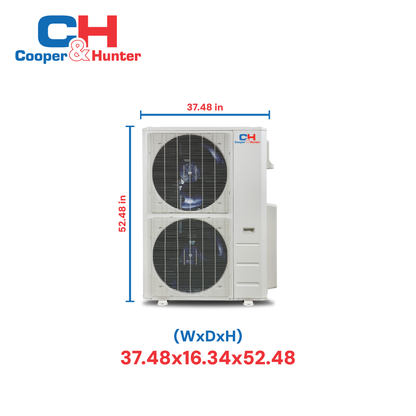 Cooper&Hunter 48,000 BTU Pro Single Zone Four-Way Ceiling Cassette w/ Refrigerant & Humidity Sensor Minisplit Heat Pump System R454B 230V