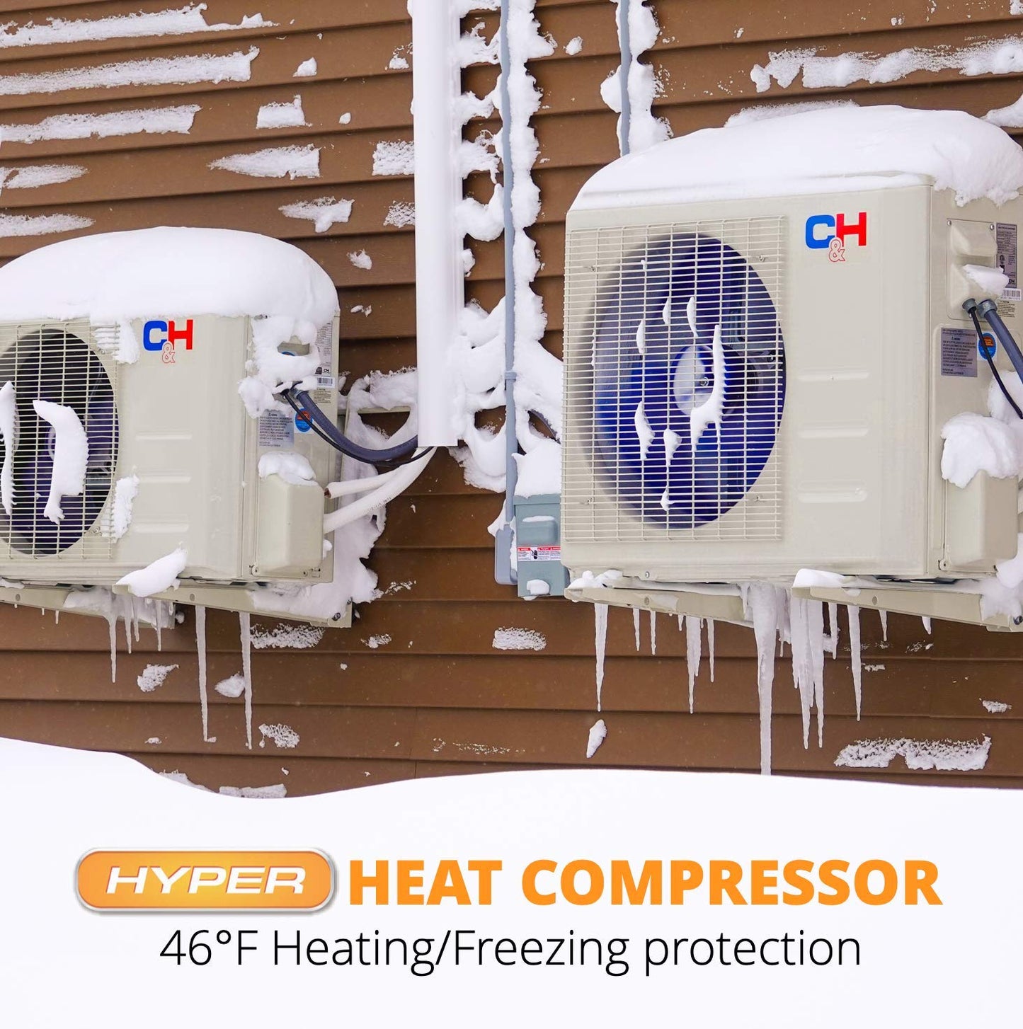 Cooper&Hunter 6,000 BTU Hyper Single Zone Slim Duct Ducted Minisplit Heat Pump System R454B 230V