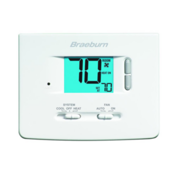 Thermostat, Non-Programmable, +/-1 degF, 2 A, Blue Display