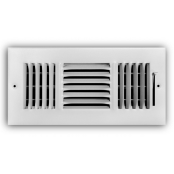 Ceiling Register, 3-Way Stamped, 14 in x 4 in, Steel, White