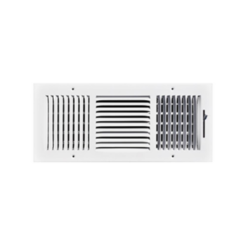 Ceiling Register, 3-Way Stamped, 16 in x 6 in, Steel, White