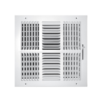 Ceiling Register, 4-Way Stamped, 8 in WD, 8 in HT, White