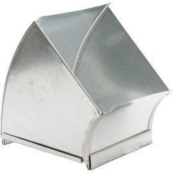 Duct Elbow, Trunk, Short, 45 deg, 8 in x 8 in, Galv Steel