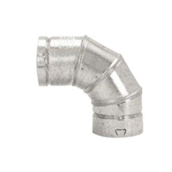 Duct Elbow, Adjustable, 90 deg, 6 in, Galv Steel, 28 Ga
