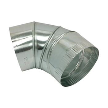 Duct Elbow, Adjustable, Round, 90 deg, 8 in, 30 Ga