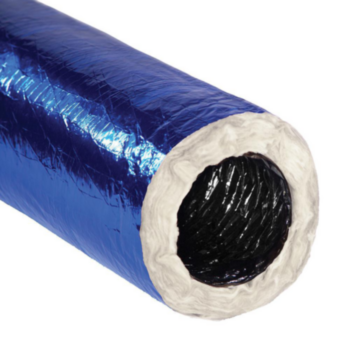 Flexible Duct, 12 in Dia, 25 ft LG, R8, 6000 fpm, Round