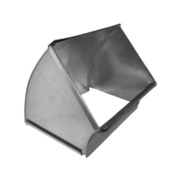 Duct Elbow, Vertical, Shortway, 45 deg, 10 in x 14 in, 30 Ga