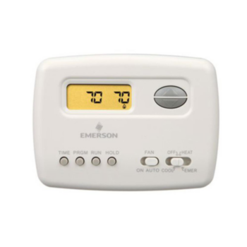 White Rodgers, Thermostat, Programmable, 2 Heat/1 Cool, White
