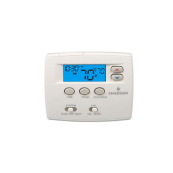 White Rodgers, Thermostat, Programmable, 1 Heat/1 Cool, White