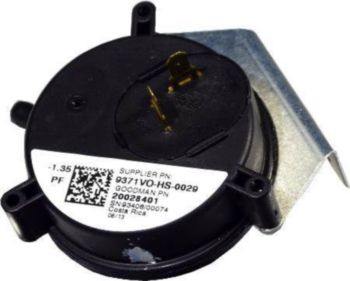 Pressure Switch, Air, -1.35 in wc, SPST