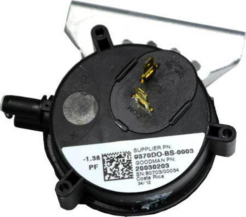 Pressure Switch, -1.38 in wc, SPST