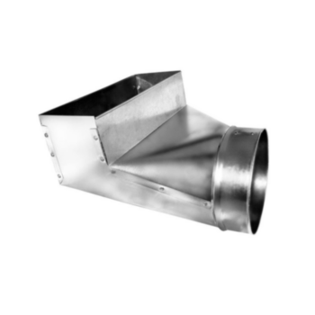 Duct Boot, Register, 5 in Dia, 4 in WD, 8 in LG, 30 gauge