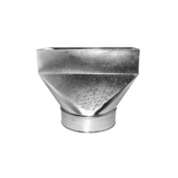 Duct Boot, Straight Register, 6 in Dia, 4 in WD, 8 in LG