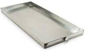 Drain Pan, 28 in WD, 60 in LG, 24 gauge THK