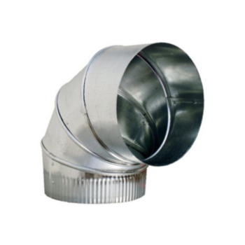 Duct Elbow, Adjustable, Round, 90 deg, 6 in, 26 Ga